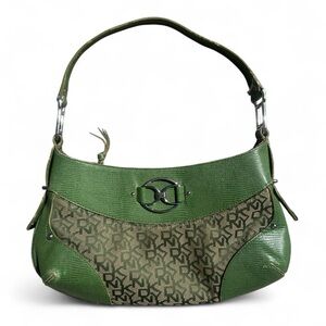 DKNY Green Patterned Shoulder Bag